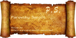 Parovsky Sarolt névjegykártya